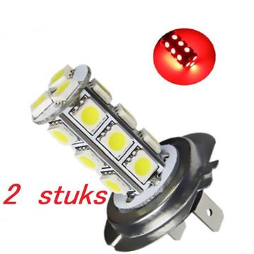 1 paar Rode 18-SMD LED-lamp H7, mét Gratis Bezorging beschikbaar voor biedingen