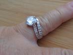 zilveren luxe ring met schitterende stenen [846], Met kristal, Verzenden, Dame, Zilver