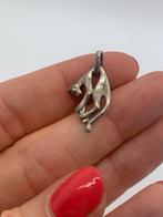 V967 Prachtige zilveren panter hanger, Ophalen of Verzenden, X, Zilver, Dier