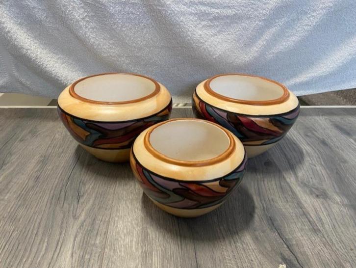 bloempotten, Tuin en Terras, Bloempotten, Zo goed als nieuw, Aardewerk, Binnen, Minder dan 40 cm, Minder dan 25 cm, Rond, Ophalen