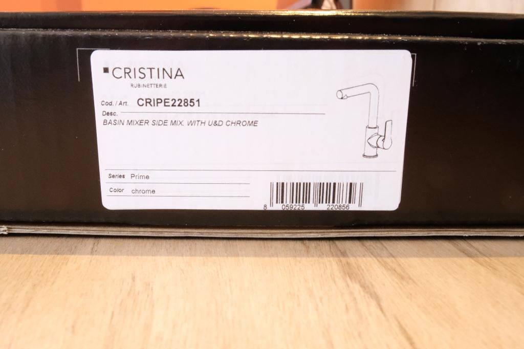 Design wastafel kraan Cristina Rubinettiere, Doe-het-zelf en Verbouw, Sanitair, Ophalen of Verzenden, Nieuw, Chroom, Kraan