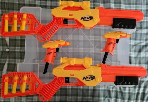 NERF Alpha STRIKE 2 stuks + 2 kleine nerfs, Kinderen en Baby's, Speelgoed | Buiten | Actiespeelgoed, Zo goed als nieuw, Ophalen of Verzenden