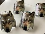 Maskers met scharnier: 4 wolven en 17 schapen, Ophalen of Verzenden, Gebruikt, Feestartikel