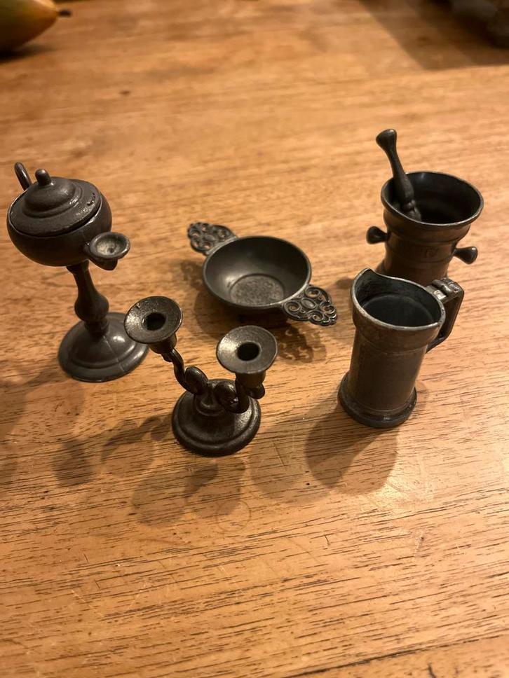 Miniatuur Tinnen Voorwerpen Collectie, Antiek en Kunst, Antiek | Tin, Ophalen of Verzenden