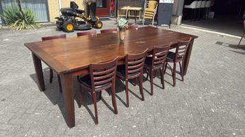 Massief tafel houten stamtafel 260x120 eettafel landelijk beschikbaar voor biedingen