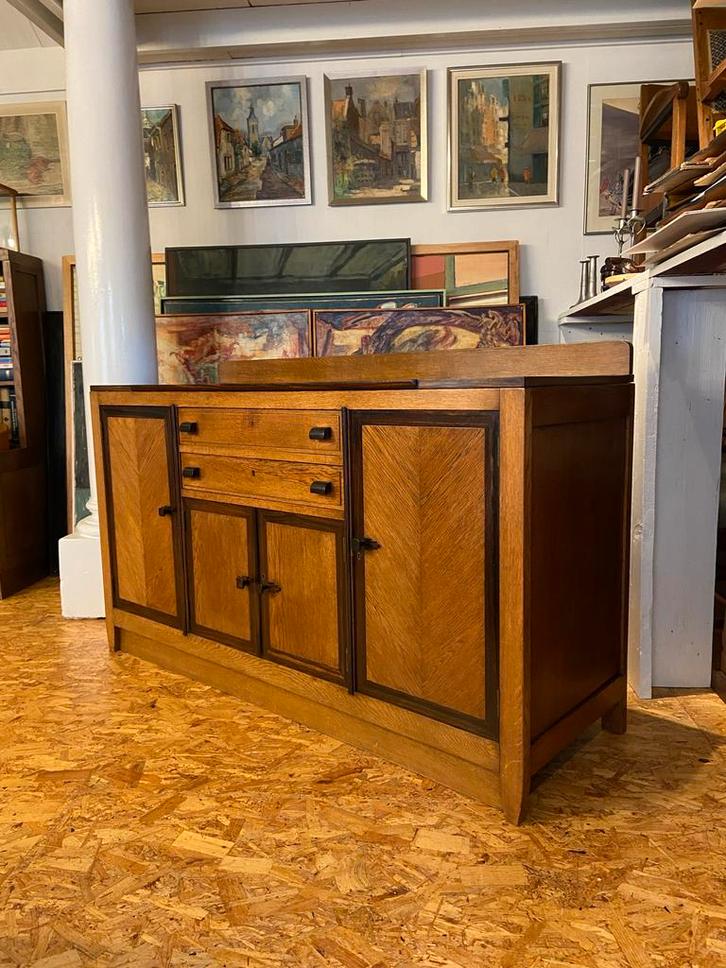 Amsterdamse School Dressoir - Eiken/Coromandel, Huis en Inrichting, Kasten | Dressoirs, Zo goed als nieuw, 150 tot 200 cm, 50 tot 75 cm