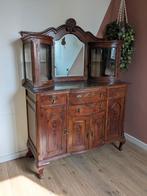 Antieke kast met geslepen glas, Antiek en Kunst, Ophalen