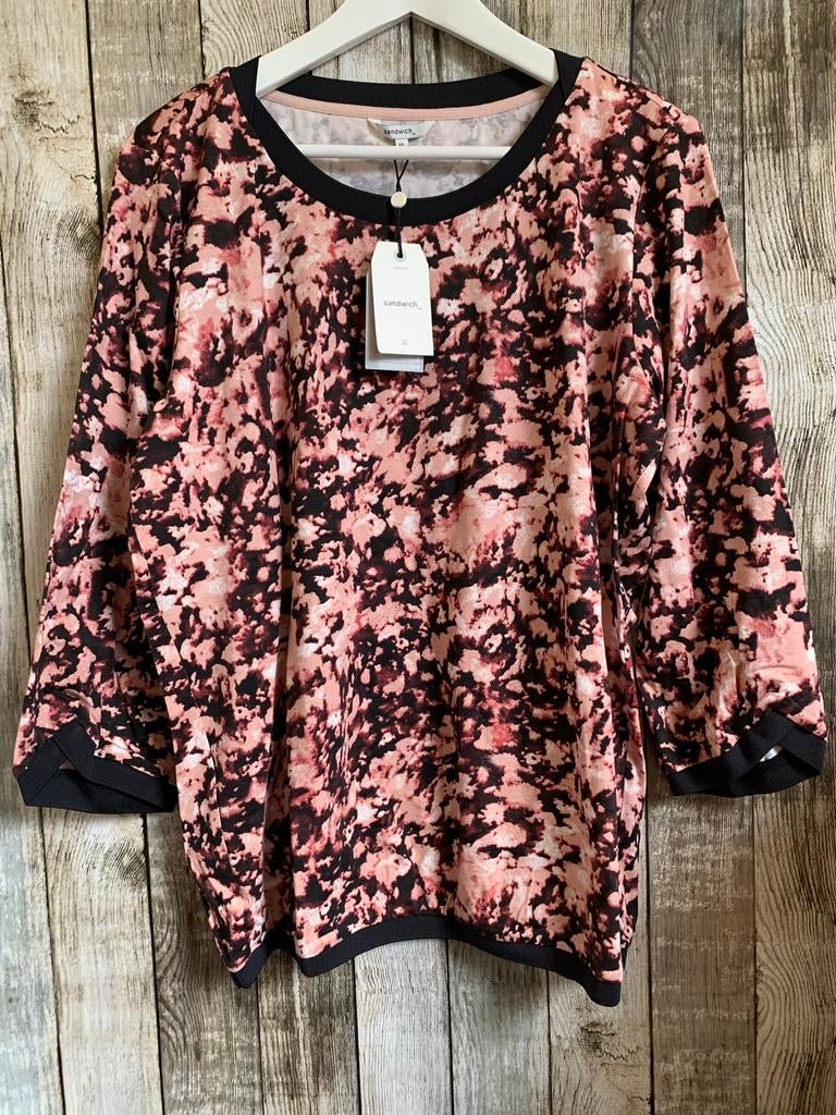 Sandwich super mooi nieuw roze/zwart shirt (Maat XL), Verzenden, Nieuw, Maat 46/48 (XL) of groter, Roze