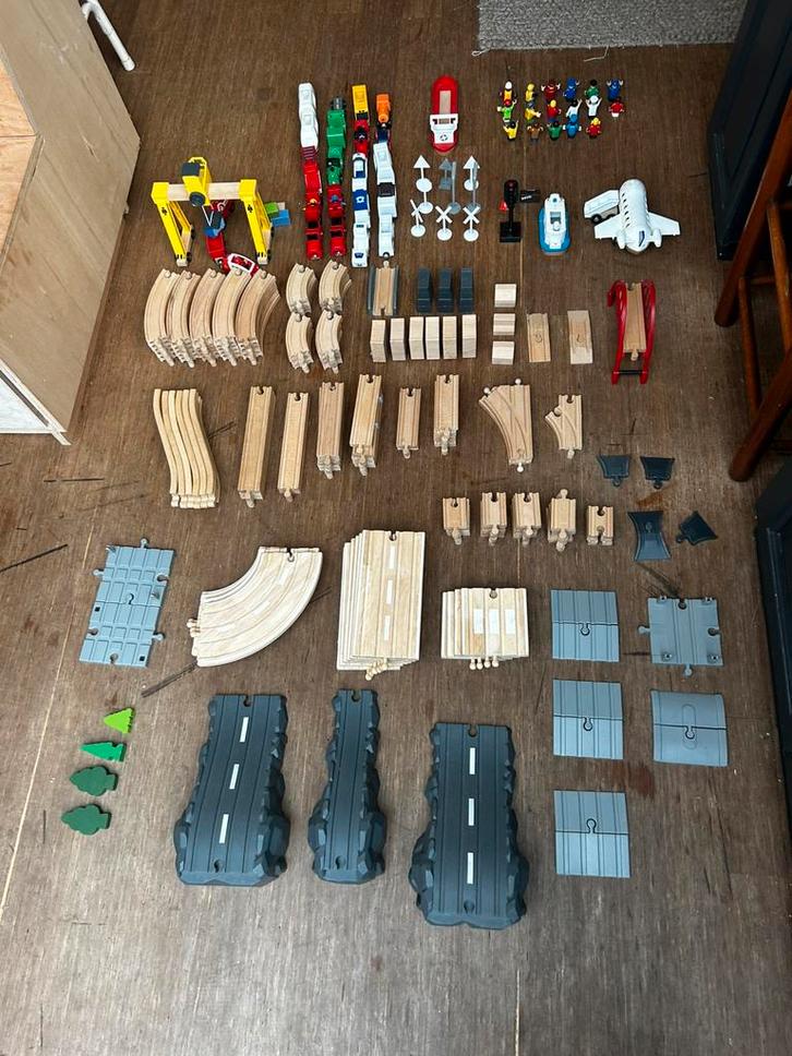 Houten treinbaan, Kinderen en Baby's, Speelgoed | Overig, Gebruikt, Jongen of Meisje, Ophalen