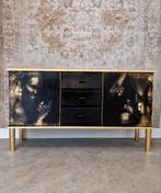 Zwart en goud dressoir/ unieke handbeschilderde kast, Ophalen of Verzenden, Mina Donyavi Art Gallery, Donyavimin@gmail.com, 5363st