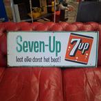 Seven-Up 7up reclamebord blik, Verzamelen, Merken en Reclamevoorwerpen, Ophalen, Gebruikt, Reclamebord