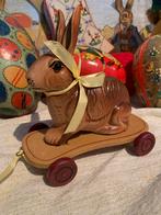 #pasen Oude Vintage Paashaas op wielen, Gebruikt, T, Ophalen of Verzenden, N
