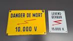 Emaille bordjes Danger de mort / levensgevaar, Ophalen of Verzenden, Gebruikt, Reclamebord