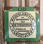 OUD EMAILLE BORDJE, Ophalen of Verzenden, Gebruikt, Reclamebord