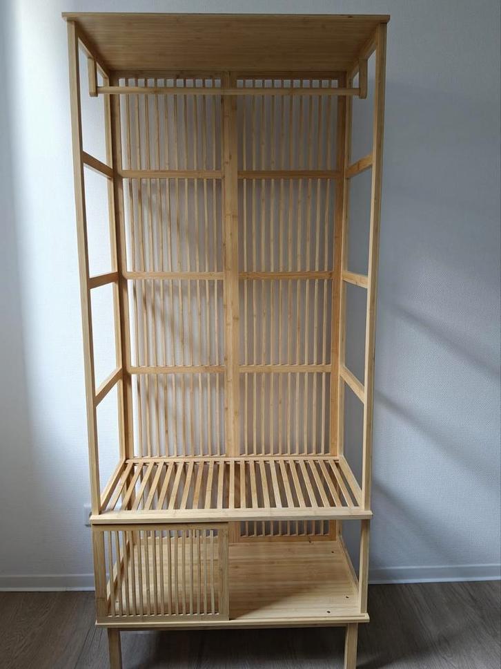 Kledingrek Bamboe small closet, Huis en Inrichting, Kasten | Kledingkasten, Zo goed als nieuw, 150 tot 200 cm, Minder dan 50 cm