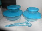 Tupperware 3S Schalen met Slacouvert Transparant Blauw NIEUW, Huis en Inrichting, Keuken | Tupperware, Ophalen of Verzenden, Nieuw