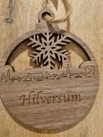 Houten Kerstbal skyline Hilversum - Notenhout - 9cm, Ophalen of Verzenden, Nieuw