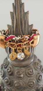 Bedelarmband gevlochten koord kleuren rose goud,bruin,zwart, Ophalen, Overige materialen, Nieuw, Roze