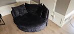 Goossens Velvet Loveseat/bankje zwart antraciet velours, Huis en Inrichting, Banken | Sofa's en Chaises Longues, Ophalen, 100 tot 125 cm