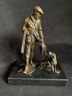 Bronzen jachtsculptuur/Jager /Jachthond/Fazant., Antiek en Kunst, Ophalen of Verzenden