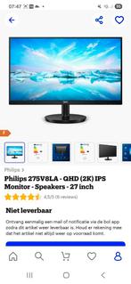 Philips 275V8LA - 27 inch QHD Monitor, Ophalen, Zo goed als nieuw, Phillips.