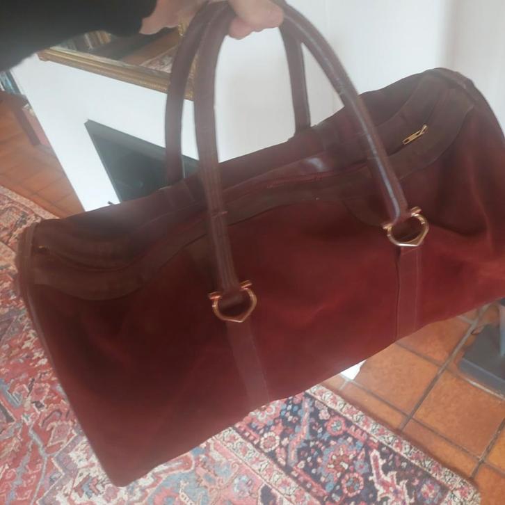 Cartier Suède Reistas - Vintage Stijl, Sieraden, Tassen en Uiterlijk, Tassen | Reistassen en Weekendtassen, Ophalen of Verzenden