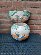Vintage  bloempot & wandpot, Ophalen, Rond, Zo goed als nieuw, Minder dan 25 cm