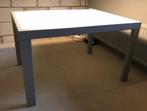 Uitschuifbare tafel of bureau, glas en metaal,120-240 x 90, Huis en Inrichting, 50 tot 100 cm, Rechthoekig, Strak, modern, Zo goed als nieuw