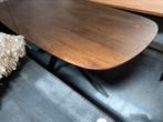Tafel deens ovaal notenhout matrixpoot staal 180x90 Bkeus, Ophalen, 50 tot 100 cm, Vijf personen of meer, 150 tot 200 cm