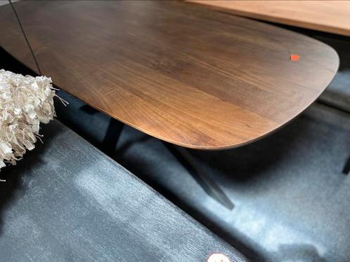 Tafel deens ovaal notenhout matrixpoot staal 180x90 Bkeus, Huis en Inrichting, Tafels | Eettafels, 50 tot 100 cm, 150 tot 200 cm