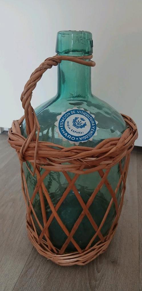 Groene Viresa rioja gistfles - dame jeanne - vintage - 1969, Antiek en Kunst, Curiosa en Brocante, Ophalen