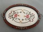 Vintage dienblad met borduursel, Ophalen of Verzenden