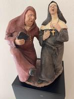 Keramiek Beeld: Monnik & Non, Antiek en Kunst, Kunst | Beelden en Houtsnijwerken, Ophalen of Verzenden