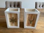 Kerst waxinelichthouders (2 stuks), Diversen, Kerst, Ophalen of Verzenden, Zo goed als nieuw