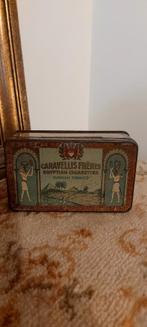 Antiek Jaren 20' sigaretten blik Caravellis Frerès, Ophalen of Verzenden