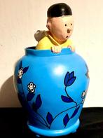 Groot beeld van Kuifje en Bobbie in vaas, Verzamelen, Ophalen of Verzenden, Kuifje, Zo goed als nieuw, Beeldje of Figuurtje