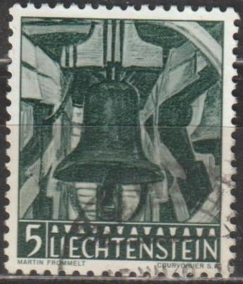 924. Liechtenstein 386 gest. Kerst, Ophalen of Verzenden, Overige landen, Gestempeld