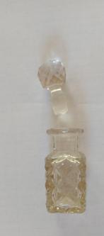 Vintage parfum flesje met stop van kristal. Vierkantig., Antiek en Kunst, Antiek | Glas en Kristal, Ophalen of Verzenden