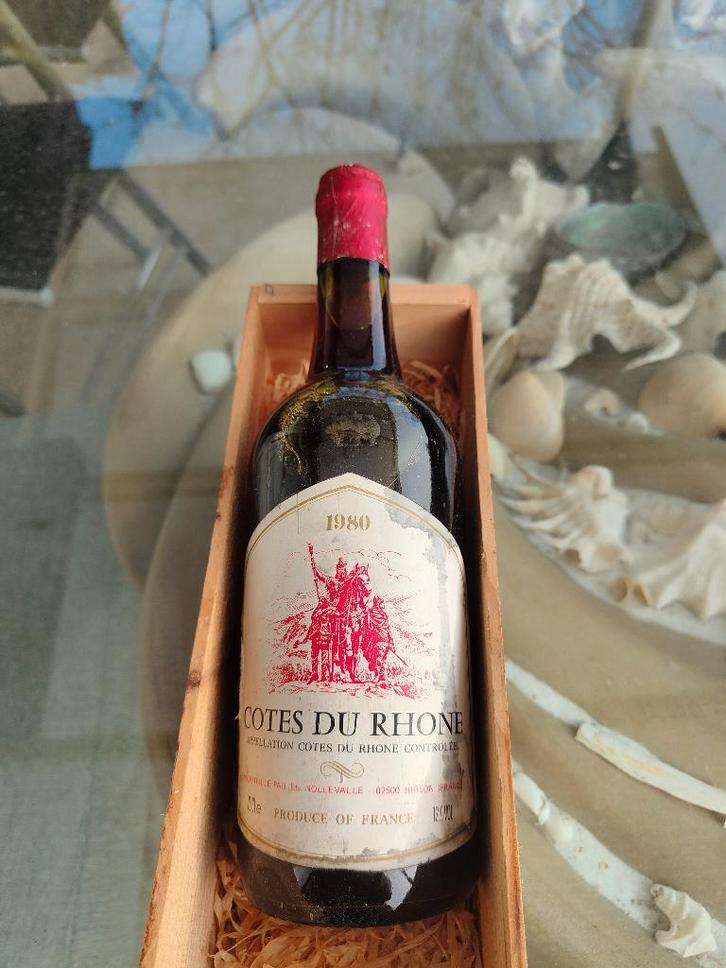 Cotes de Rhone 1980, Verzamelen, Wijnen, Nieuw, Rode wijn, Frankrijk, Vol, Ophalen of Verzenden