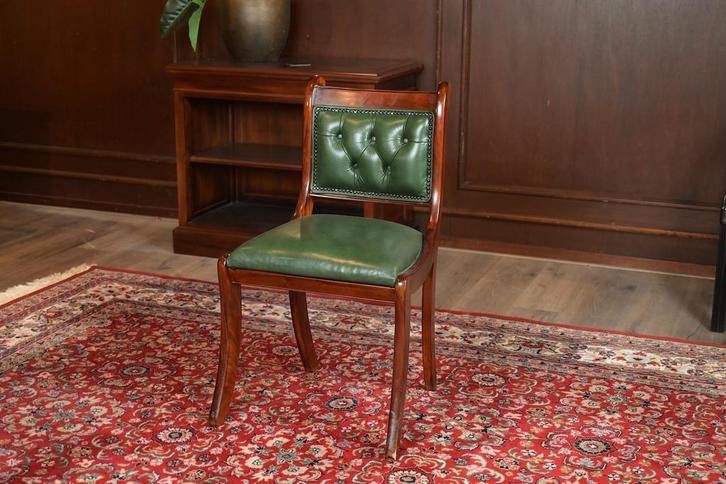 Chesterfield stoel, Huis en Inrichting, Bureaustoelen, Zo goed als nieuw, Bureaustoel, Groen, Ophalen of Verzenden