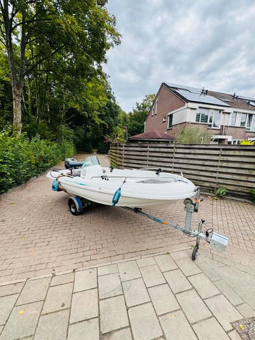 CAP 400 consoleboot / 9.9/15pk 4takt / trailer / Vaarklaar, Watersport en Boten, Vis- en Consoleboten, Zo goed als nieuw, 10 tot 30 pk