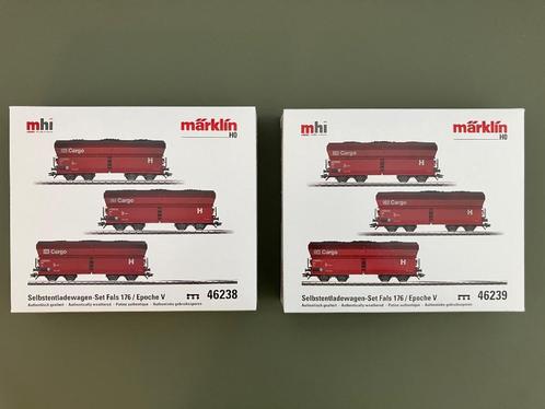 Märklin H0 / 46238 + 46239 = 6 zelflossers Fals 176 (DB AG), Hobby en Vrije tijd, Modeltreinen | H0, Zo goed als nieuw, Treinset