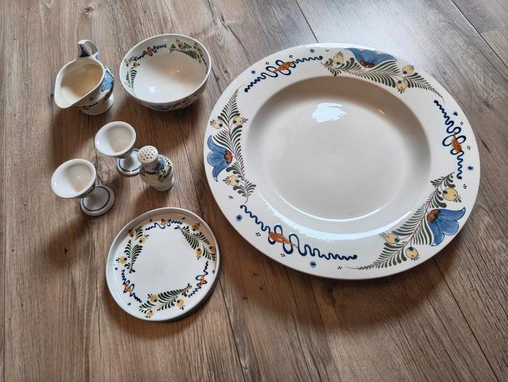 Zeldzaam Antiek Gouds Plateel Helder Decor - Zuid-Holland, Antiek en Kunst, Antiek | Keramiek en Aardewerk, Ophalen of Verzenden