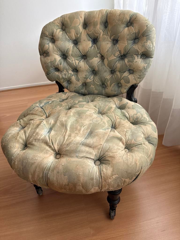 Antiek Breistoeltje met Bloemenmotief, Antiek en Kunst, Ophalen