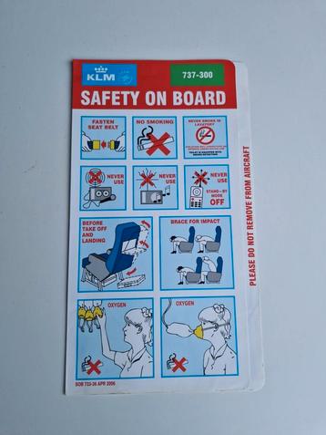 737-300 Klm flight safety kaart beschikbaar voor biedingen
