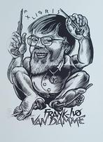 Exlibris Frank-Ivo van Damme, zelfportret Frank-Ivo v. Damme, Antiek en Kunst, Verzenden
