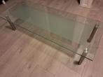 Glazen salontafel, Huis en Inrichting, Tafels | Salontafels, Ophalen, Gebruikt, 100 tot 150 cm, 50 tot 100 cm