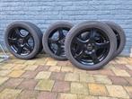 Zwarte Borbet velgen 195/50 en Hankook winterbanden 165/65, Ophalen, Gebruikt, 15 inch, Banden en Velgen