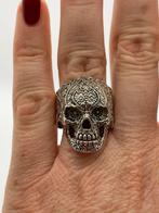 Z364 Prachtige zilveren designer ring skull maat 20, 20 of groter, Ophalen of Verzenden, Zo goed als nieuw, X