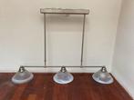 Gebruikte lamp met 3 spots - Werkt!, Huis en Inrichting, Lampen | Hanglampen, Ophalen, Gebruikt, Glas, 75 cm of meer